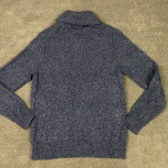J. CREW Shawl Collar Sweater Men's Medium Lambswool Blend Knit Pullover Marled - Picture 3 of 9